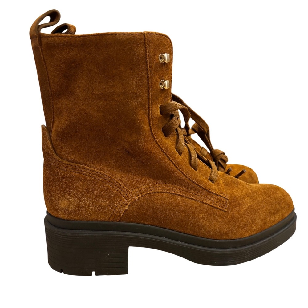 Cole Haan Grand 360 Suede Combat Boots British Tan Brown W35188 Womens 6B